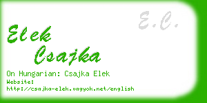 elek csajka business card